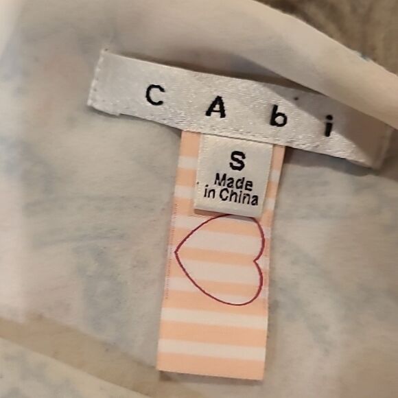 Cabi pastel blue, pink and green abstract flowy‎ polyester tank top - Picture 2 of 4